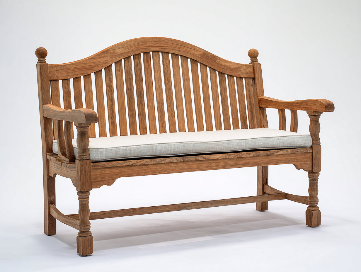 Bancos de jardín de madera 180 x 65 x 95 cm - color madera natural - diseño clásico para exterior