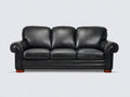Sofás 3 plazas de cuero sintético 230x90x85 cm - Color negro - Sofá clásico con respaldo acolchado para salón