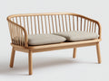 Bancos de jardín de madera 180 x 70 x 85 cm - Color roble natural - Diseño moderno con asiento acolchado