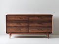 Cómodas de madera 180 x 45 x 80 cm - Color nogal oscuro - Diseño moderno con 6 cajones