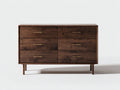 Cómodas de madera 160x45x85 cm - Marrón oscuro - Diseño moderno con 6 cajones