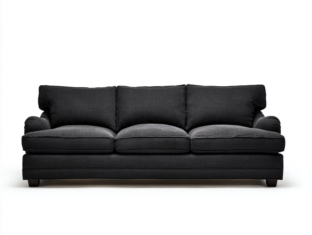 Sofás 3 plazas de tela 230x95x85 cm - Gris oscuro - Diseño moderno con asiento acolchado