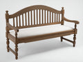 Banco de jardín de madera 180x60x90 cm marrón con asiento acolchado estilo clásico