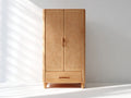 Armarios de madera 100x45x180 cm - Madera natural - Diseño clásico con 2 puertas y cajón