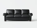 Sofás 3 plazas de cuero sintético 230x90x85 cm - Color negro - Sofá moderno de tres plazas para salón