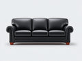 Sofás 3 plazas de cuero sintético 230x95x85 cm - Negro - Diseño clásico con asiento acolchado