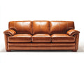 Sofás 3 plazas de cuero sintético 230x95x85 cm marrón con diseño moderno